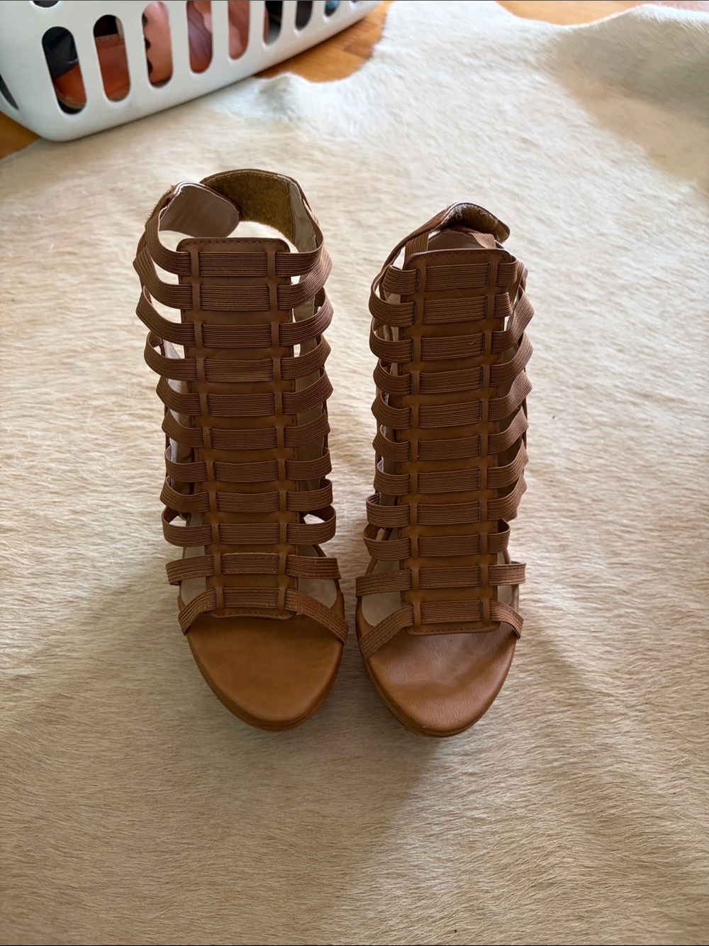 Brown Strappy High Heel Sandals - Women